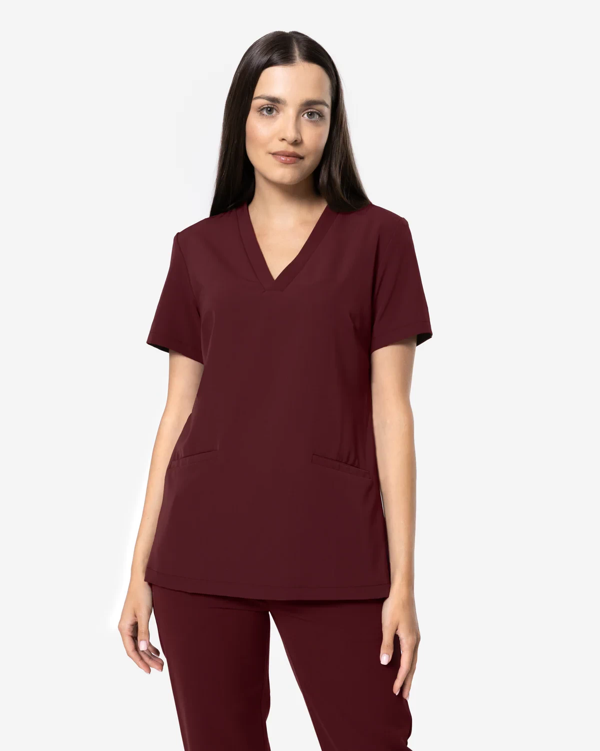 Bluzka Medyczna Basic - Burgundy