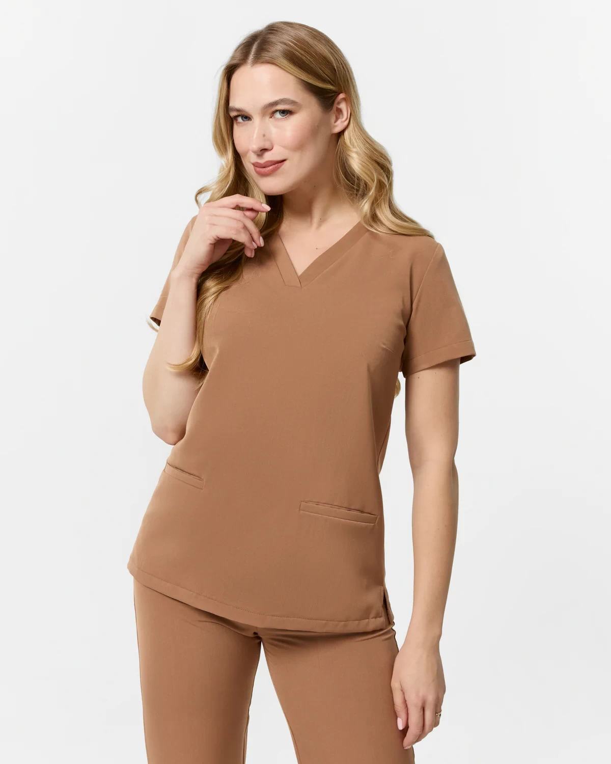 Bluzka Medyczna Basic - Carmel Creme