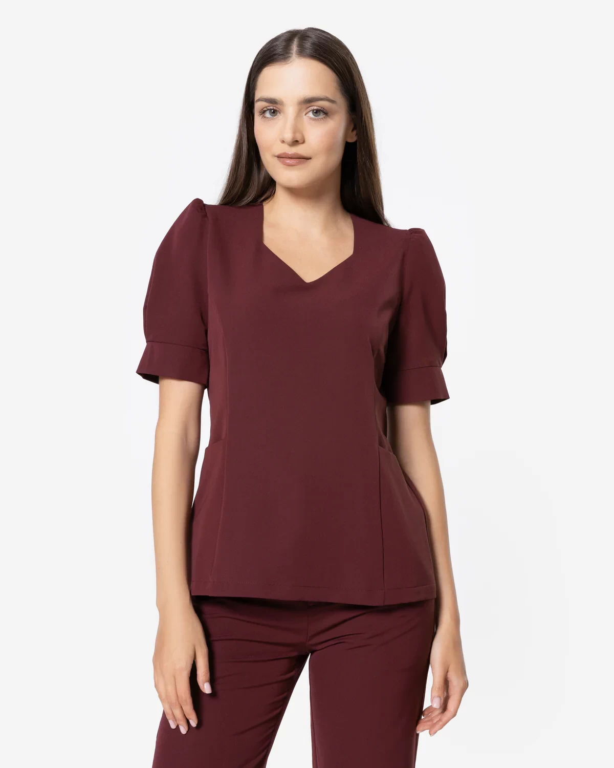 Bluzka Medyczna Charlotte - Burgundy
