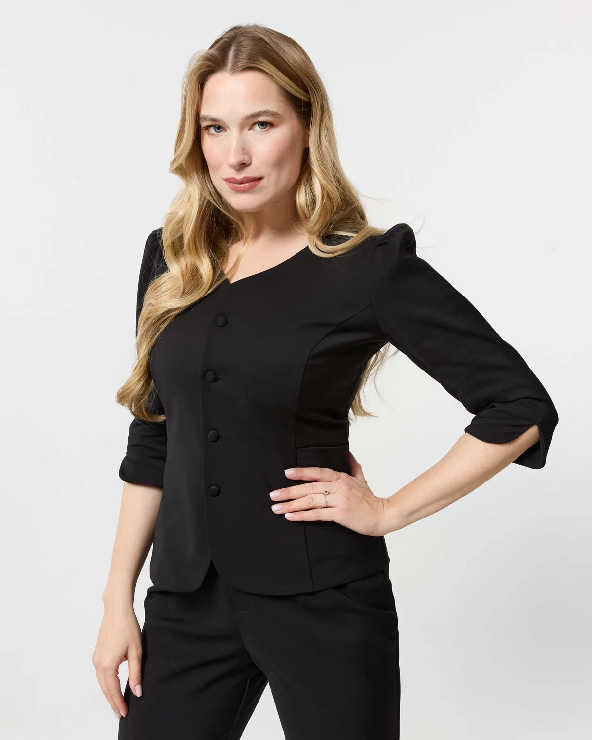 Marynarka medyczna damska - Vivienne - Black - Czarna