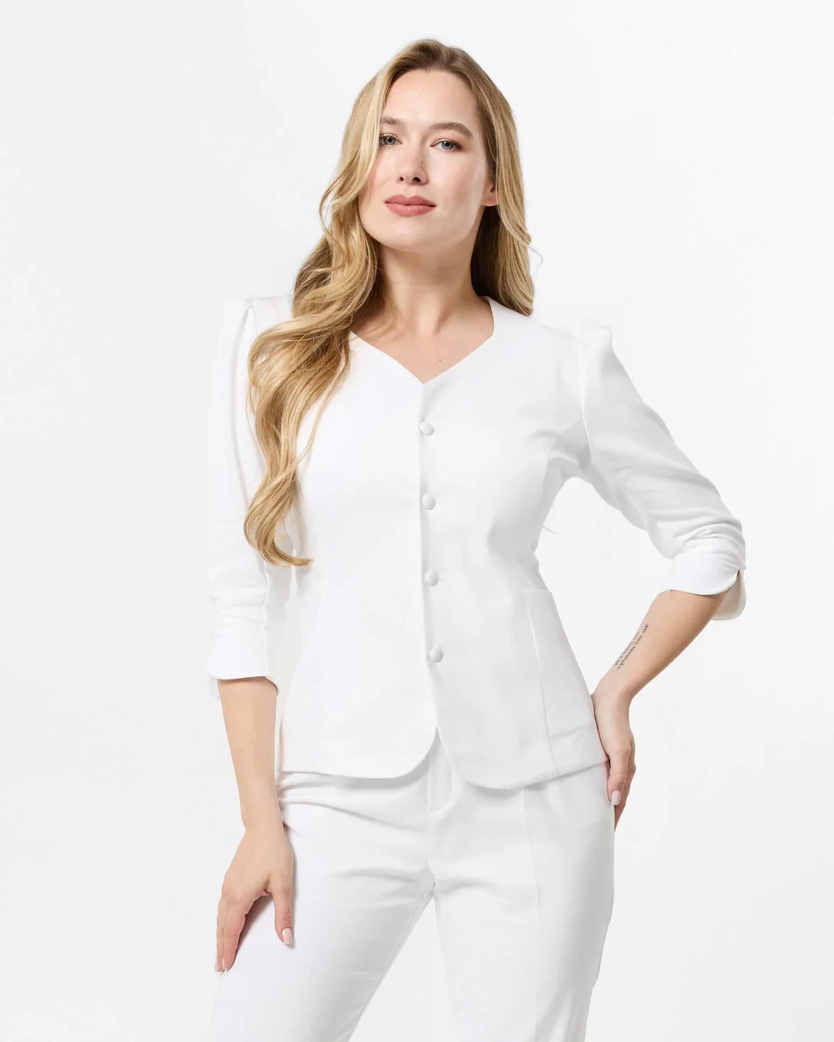 Marynarka medyczna damska - Vivienne - White - Biała