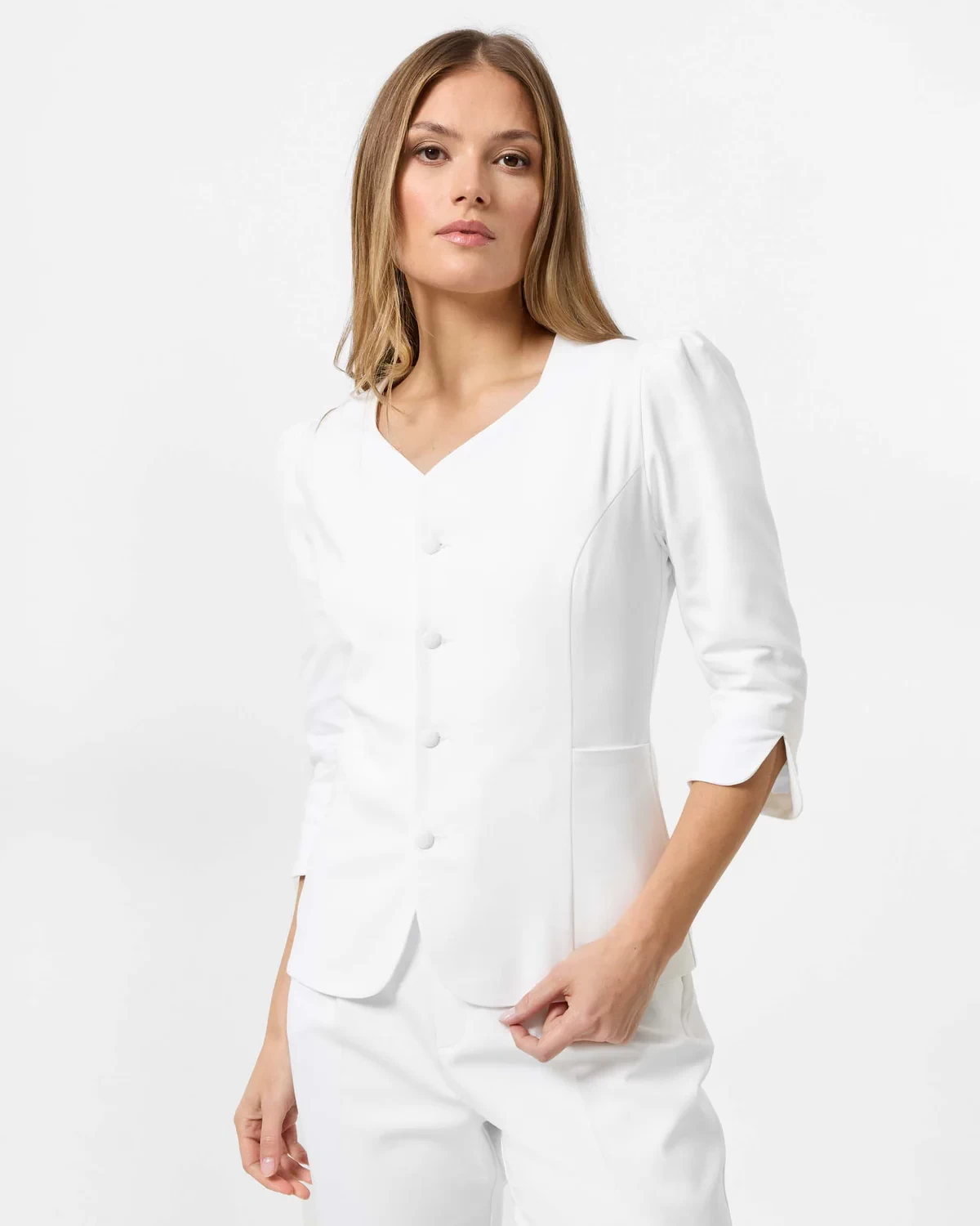 Marynarka medyczna damska - Vivienne - White - Biała