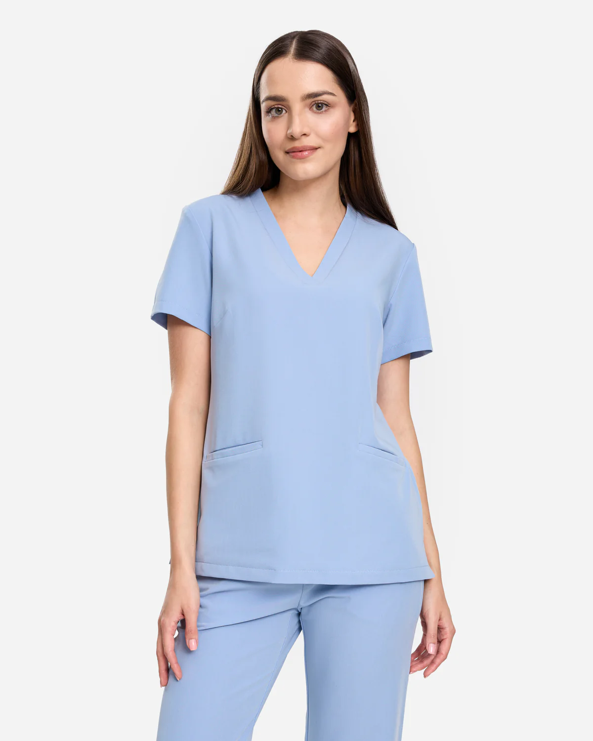 Bluzka medyczna damska Basic - Baby Blue Błękitna