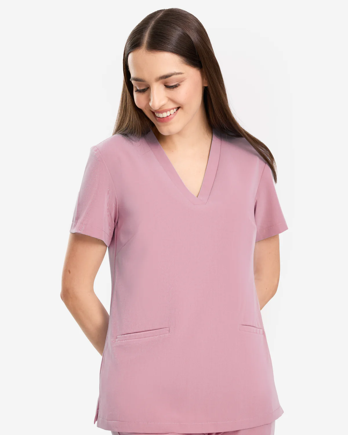 Bluzka medyczna damska Basic - Balerrina Pink jasny róż