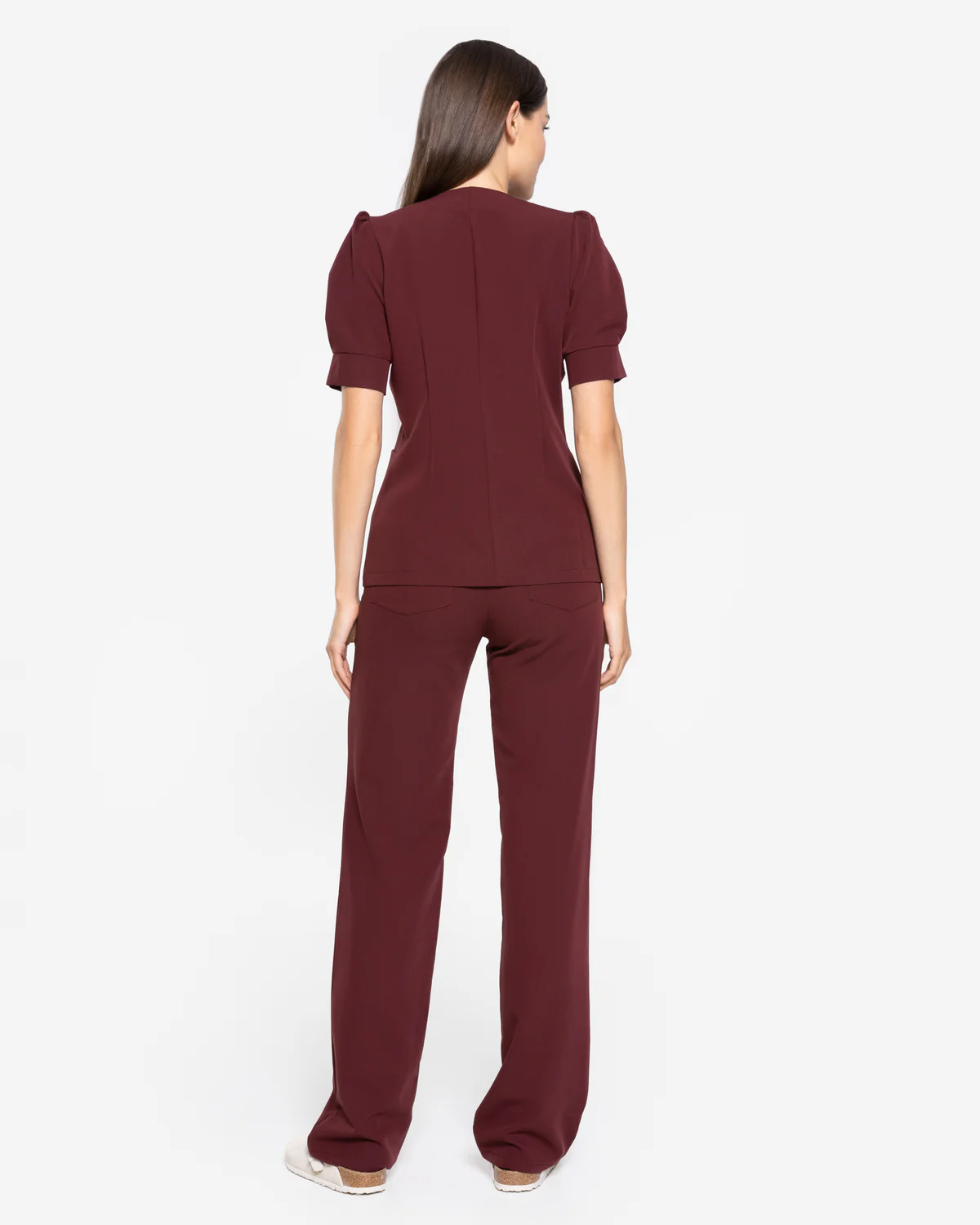 Bluzka medyczna damska Charlotte - Burgundy Bordowa