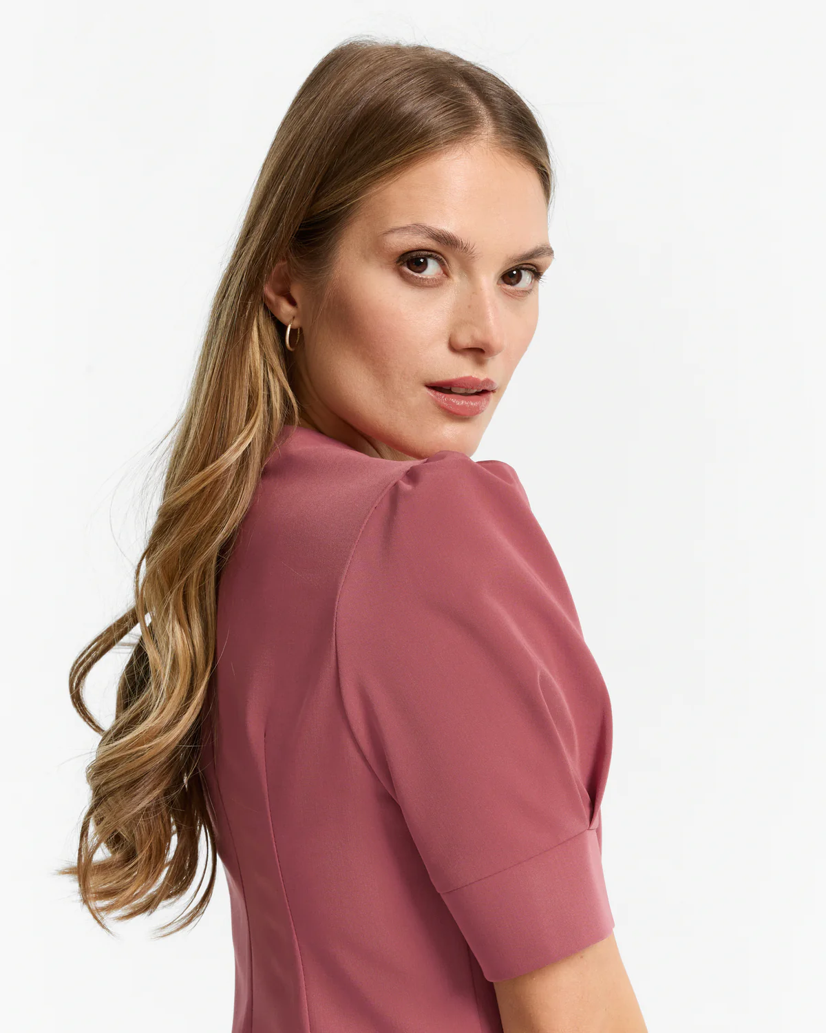 Bluzka medyczna damska Charlotte - Dusty Rose - ciemny róż