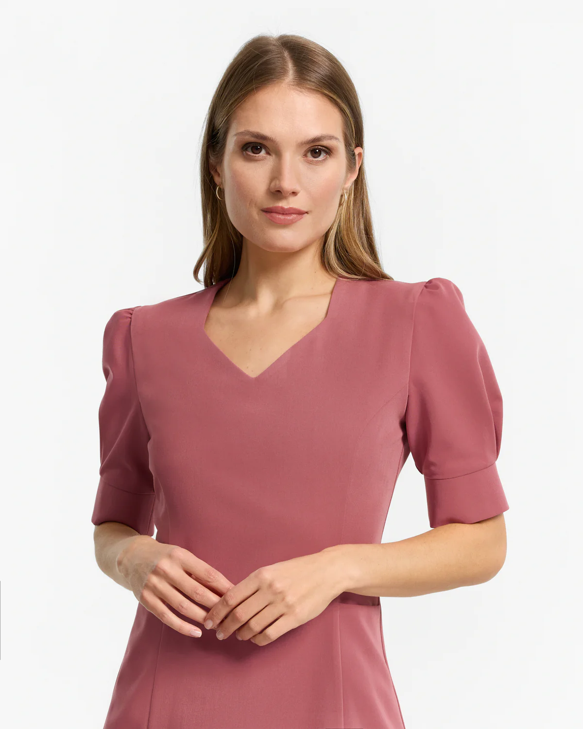 Bluzka medyczna damska Charlotte - Dusty Rose - ciemny róż